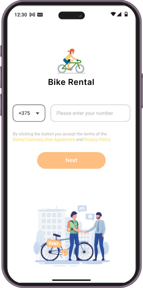 Bike Rental App screen