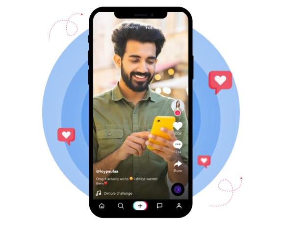 Person using social app